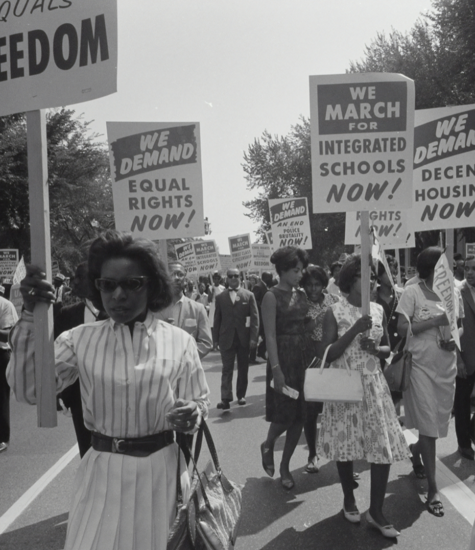 women marching against suffering and for civil rights